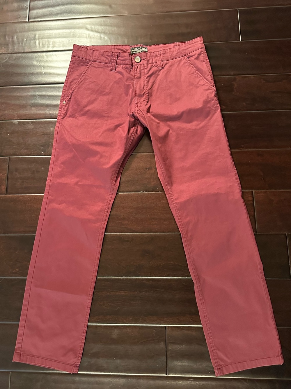 Jack South Wine Chino Pants - Classic Straight Fit 34